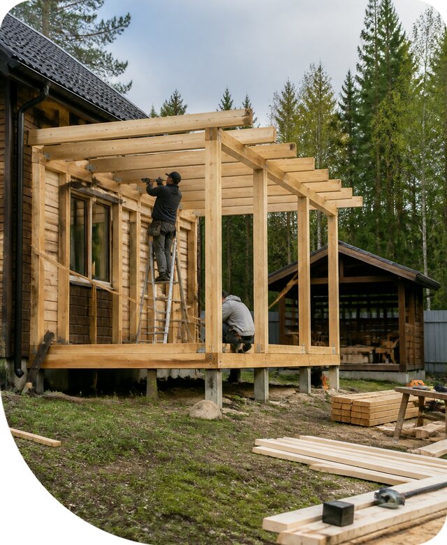 Строительство пристроек и построек на участке в Тейково